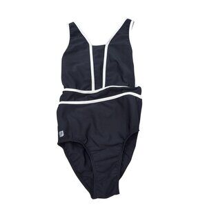 Sylvia P Child 10 Black & White Crisscross Back One-Piece Leotard Gymnastics